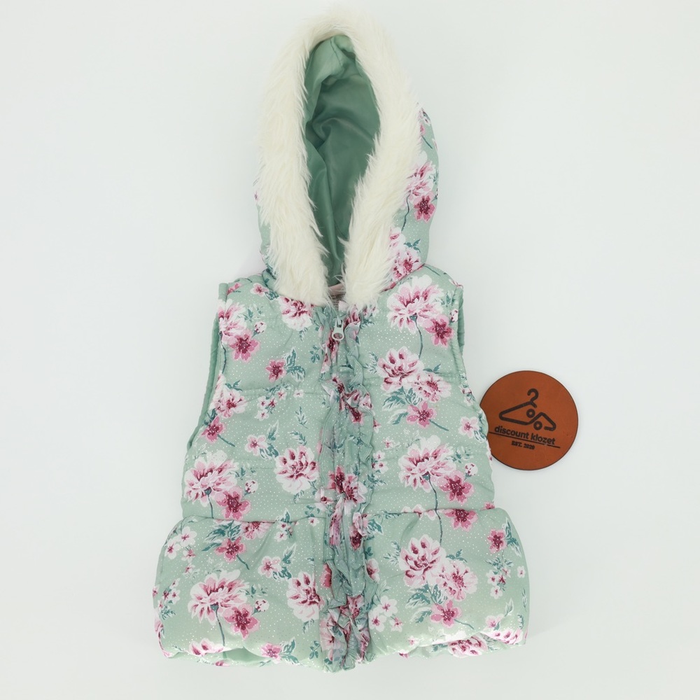 LITTLE LASS Floral Puffer Vest - Picture 3 of 6